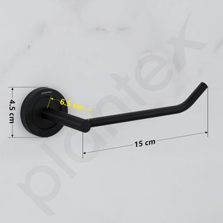 Plantex Stainless Steel Black Powder Coating Bathroom Toilet Paper Holder/Toilet Tissue Holder for Washroom/Kitchen/Bathroom Accessories (Black)