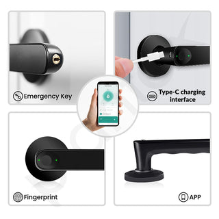 Plantex Smart Door Lock/Fingerprint Lock for Door/Biometric Smart Lock for Home/Office/Hotel - (Black)