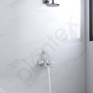 Plantex Brass Wall Mixer for Bathroom with L-Bend Connector for Overhead Shower/Mixer Tap/Wall Mixer for Bathroom 2 in 1 with 7 Year Manufacturer's Warranty(FLO-818-Chrome)
