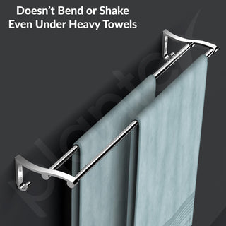 Plantex Stainless Steel Dual Towel Rod for Bathroom/Towel Holder/Bathroom Towel Hanger for Wall/Bathroom Accessories - 24 Inch (Chrome)