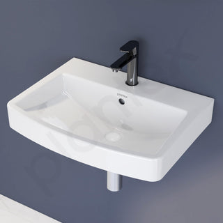 Plantex Platinum Ceramic Rectangular Wall Hung Basin/Washbasin for Bathroom/Wall Mounted Wash Basin/Sink for Living Room with 10 Years Glaze Warranty by Plantex(Glossy White - 20 x 15 x 8 Inch)