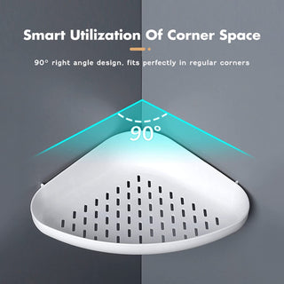 Primax Bathroom Accessories-Bathroom Corner/Shelf/Self-Adhesive Wall-Mount Shelf/Bathroom Organizer - White (Pack of 2)
