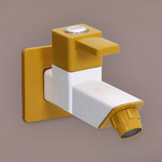 Plantex PTMT EDS-121 Single Lever Bib Cock for Bathroom with Water Saving Nozzle Attachment/Bib Tap with Plastic Wall Flange & Teflon Tape (Yellow and White)
