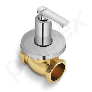 Plantex Pure Brass 25 mm Flush Valve with Teflon Tape & Wall Flange - 7 Year Warranty (Commercial & Residential Use)