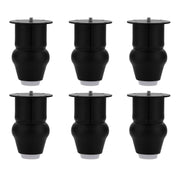 plantex 4 Inch Sofa Legs for Bed Furniture/Sofa Legs for Table/Sofa Support Legs with Rubber Grip (Black Finish, 6 Pcs)