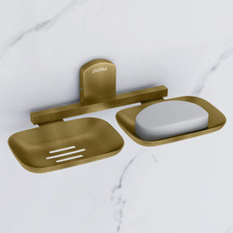 Plantex 304 Grade Stainless Steel Bathroom Soap Holder/Double Soap Dish/Soap Stand/Bathroom Accessories - Parv (Brass Antique)