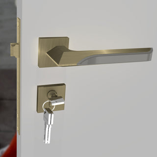 Plantex Heavy Duty Door Lock/Main Door Lock/Mortise Lock for Bedroom/Mortise Door Lock for Home/Office/Hotel- 3 Keys (7082 - Brass Antique/Satin Black Matt)