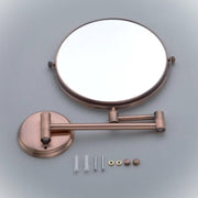 Plantex Premium Brass Magnifying Mirror/Dual Side Swivel Zoom Mirror With 5x/1x Magnification/Vanity Mirror for Bathroom (8 Inches-Rose Gold/Wall Mount)