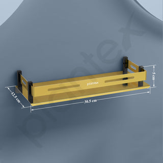 Plantex Stainless Steel Bathroom Shelf/Kitchen Wall Mounted Shelf/Shelf for Washroom/Premium Bathroom Organizer (12x5 Inches, Gold)
