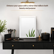 Plantex Mirror with Frame/Wall Mount Modern Mirror/Looking Glass with Frame/Rectangle Mirror for Home/Bathroom & Living Room (18x14 Inch - White)