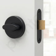 Plantex Bathroom Indicator with Lock/Stainless Steel Red and Green Indicator Keyless Door Lock/Round Toilet Partition Door Lock - Pack of 1 (Black)