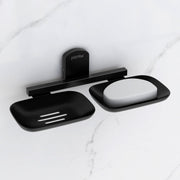 Plantex 304 Grade Stainless Steel Double Soap Holder for Bathroom/Soap Stands/Bathroom Accessories - Parv (Black)