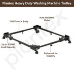 Plantex Adjustable Washing Machine Stand/Fridge Trolley with Wheels / Stand for Fridge, Air Cooler, Dishwasher / Anti-Vibration Heavy Duty 170 kg Load Capacity – Black