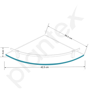Plantex Premium Frosted Glass Corner/Shelf for Bathroom/Wall Shelf/Storage Shelf - (12x12 in,Black-Pack of 1)