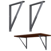 Plantex 24 Inch Foldable Table Bracket/Space Saving Wall Bracket/GI Steel Multipurpose Shelf Bracket/Folding Bracket for Home & Office - Pair of 1 (Grey)