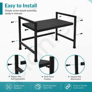 Plantex Oven Stand for Kitchen/Microwave/Oven Stand/Multiple use/Kitchen Storage Rack - Tiered Storage Shelf, Premium - (Black) Metal