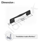 Plantex Cabinet Handle/96mm Handle for Drawer/Wardrobe/Kitchen Handle/Pull-Push Handle for Home/Office - Pack of 1 (Black)
