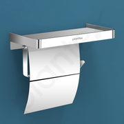 Plantex Toilet Paper Holder for Bathroom/304 Grade Stainless Steel Tissue Paper Roll Holder with Mobile Holader/Bathroom Accessories - Pack of 1 (Chrome)
