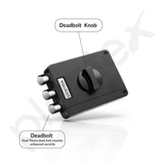 Plantex Brass Tri-Bolt Lock For Main Door/Heavy Duty Door Lock With 4 Keys/Suitable On Single Door For Home/Office/Hotel - Pack Of 1 (Z-Black)