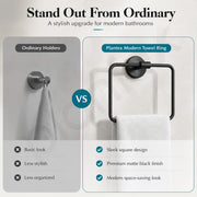 Plantex Stainless Steel Towel Hanger for Wash Basin/Towel Ring/Napkin Hanger for Bathroom/Towel Holder/Bathroom Accessories (Black)