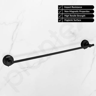 Plantex 304 Grade Stainless Steel 24 inch Towel Hanger for Bathroom/Single Towel Rod/Holder/Bar/Bathroom Accessories - Skyllo (Black)