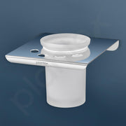 Plantex Tumbler Holder for Bathroom/Stainless Steel Toothbrush Holder/Toothpaste Holder/Bathroom Accessories - (Chrome)