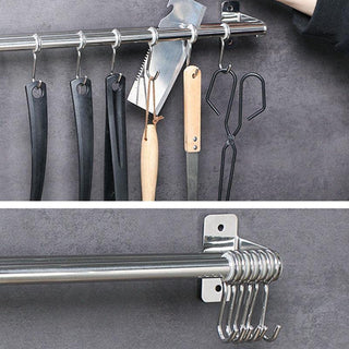 Plantex Anti Rust 304 Grade Stainless Steel Hook Hanger Rail/Clothes Hanger for Wall/Hook Rail for Bathroom and Kitchen (Silver)