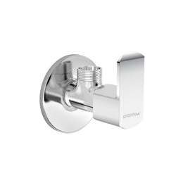 Plantex Single Lever Angle Valve for Bathroom with Brass Spindle/Angle Cock/Single Way Cock with Teflon Tap for Kitchen - Pack of 1 (CRM-1284-Chrome)