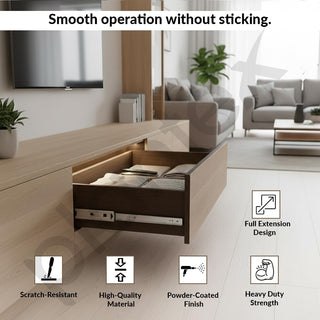 Plantex Drawer Channel/Regular Close Ball Bearing/Channel for Drawer/Telescopic Channel for Wooden & Metals Drawers in Kitchen, Wardrobe, (20-Inch,Silver) 1 Pair Set