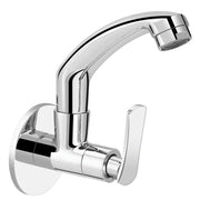 Plantex Sink Cock for Basin/Wall Mount Tap for Kitchen Sink with Wall Flange and Teflon Tape/Sink Cocke Tap/Water Tap - (3504, Chrome)