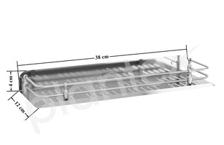 Plantex Bathroom Wall Shelf/Stainless Steel Bathroom Shelf for Wall with Railings/Bathroom Accessories Holder (15 inches, Chrome)