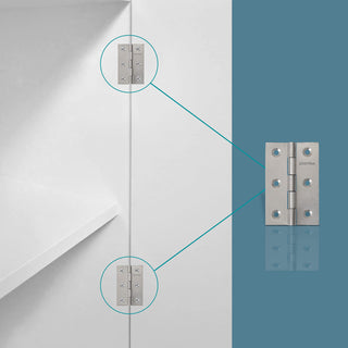 Plantex Heavy Duty Door Butt Hinges 3 inch x 16 Gauge/1.5 mm Thickness Home/Office/Hotel for Main Door/Wooden/Bedroom/Kitchen/Window/Kabza - Pack of 12 (Satin Matt)