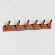 Plantex Wall Hooks for Hanging Cloth/Stainless Steel Towel Hangers/Bathroom Robe Hooks/Door Hangers/Square Wall Hook/Hook Rail for Hanging Keys - 6 Hooks (Pack of 1, PVD Rose Gold)