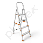 Plantex Legend 4 Step Ladder for Home/Anti-Slip Steps/Easy to Fold Aluminium Ladder/Capacity Upto 150 kg (Orange-Silver)