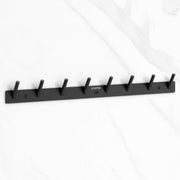 Plantex Wall Hooks for Hanging Cloth/Stainless Steel Towel Hangers/Bathroom Robe Hooks/Door Hangers/Round Wall Hook/Hook Rail for Hanging Keys - 8 Hooks (Pack of 1,  Z-Black)