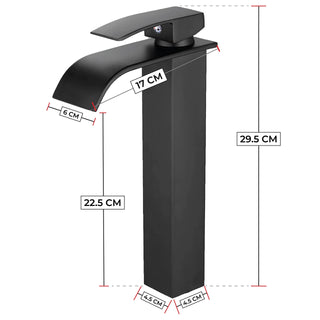 Plantex Designer 304 Grade Stainless Steel Hot & Cold Wash Basin Mixer High Neck Pillar Cock Single Handle (Matt Black)