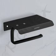 Plantex Toilet Paper Holder for Bathroom/Stainless Steel Tissue Paper Roll Holder/Bathroom Accessories - Pack of 1 (Black)