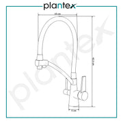 Plantex Pure Brass Sink Mixer Tap Hot and Cold with Built-in RO outlet/Pull Down Kitchen Sink Faucet with 360Â° Swivel Spout/Sink Faucet-(2701-Black & Chrome)
