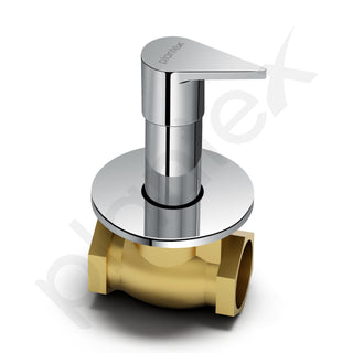 Plantex Pure Brass PAC-1806 Angular Concealed Stop Cock/Concealed Stop Valve Tap For Bathroom With Teflon Tape & Adjustable Brass Wall Flange – 15 mm (Mirror-Chrome Finish)