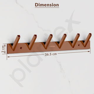 Plantex Wall Hooks for Hanging Cloth/Stainless Steel Towel Hangers/Bathroom Robe Hooks/Door Hangers/Square Wall Hook/Hook Rail for Hanging Keys - 6 Hooks (Pack of 1, PVD Rose Gold)