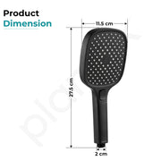 Plantex Hand Shower for Bath/4 Mode Multifunctional Shower/ABS Plastic Silicone Handheld Shower/Easy Mode Switching – (Black, APS-H592)