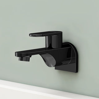 Plantex Pure Brass ORN-202 Long Body Bib Cock for Bathroom with Water Saving Aerator/Wall Mount BibTap with Wall Flange for Bathroom-7 Year Warranty (PVD Black)