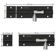 Plantex Stainless Steel 4 inch Tower Bolt/Tower Bolt for Home,Offices Doors and Windows/Tower Bolt for Main Door/Door Latch/Kundi/Chitakini/Door Latch for Windows (Black Finish, Pack of 6)