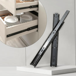 Plantex Drawer Channel/Regular Close Ball Bearing Slider Drawer Channel for Home, Kitchen & Wardrobe/Channel for Drawer (10-Inch,Black) Pair
