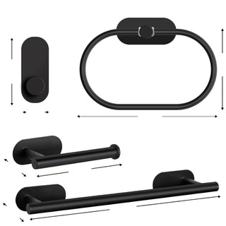 Plantex Stainless Steel Self Adhesive 16 inch Towel Holder/Napkin Holder/Paper Holder/Robe Hook for Bathroom/Bathroom Accessories - Combo -(Black, Pack of 2)