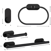 Plantex Stainless Steel Self Adhesive 16 inch Towel Holder/Napkin Holder/Paper Holder/Robe Hook for Bathroom/Bathroom Accessories - Combo -(Black, Pack of 2)