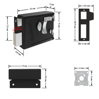Plantex Heavy Duty Night Latch Door Lock with Key & Knob for Main Door/Inside Opening for Home,Hotel,Office - (Z-Black)