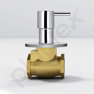 Plantex 25 mm Pure Brass Flush Valve with Teflon Tape & Brass Wall Flange for Commercial & Residential Use-7 Year Warranty (ICO-920-Chrome)