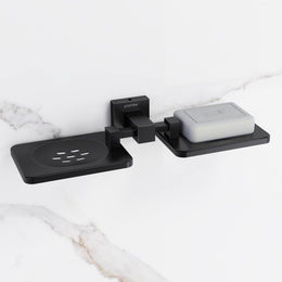 Plantex 304 Grade Stainless Steel Double Soap Holder Stand for Bathroom and Wash Basin/Bathroom Accessories - Splash (Black)
