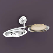 Plantex Stainless Steel Double Soap Holder for Bathroom/Soap Stand/Dual Soap Dish/Soap Storage/Bathroom Accessories - (Chrome)